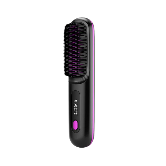 2 In 1 Straight Hair Comb Wireless Hair Straightener Brush Hair Fast Heating Portable Hot Curler USB Charging