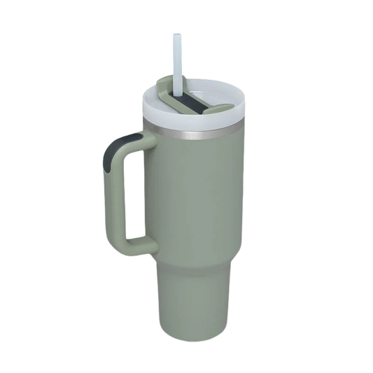 40 Oz Tumbler With Handle Straw Insulated, Stainless Steel Spill Proof Vacuum Coffee Cup Tumbler With Lid Tapered Mug Gifts For Valentine Lover Suitable For Car Gym Office Travel
